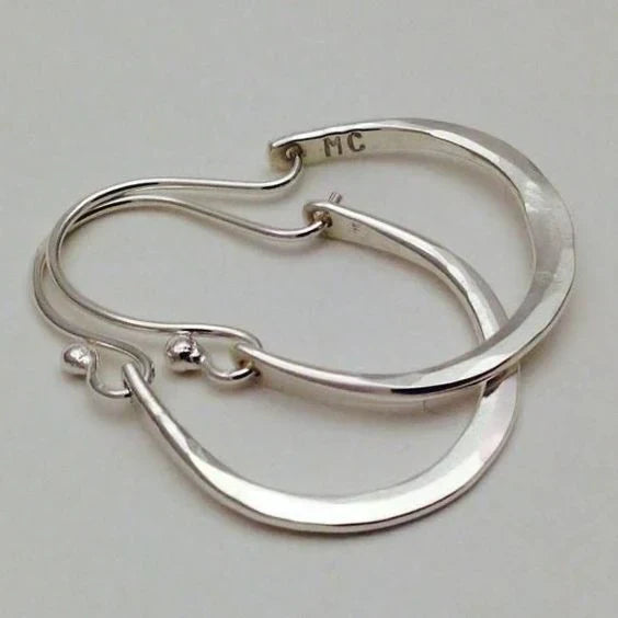 Lunar Halo Hoop Earrings | White Gold