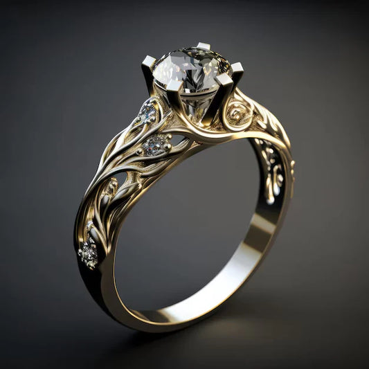 Anillo Exquisito de Circonia Exótica | Oro