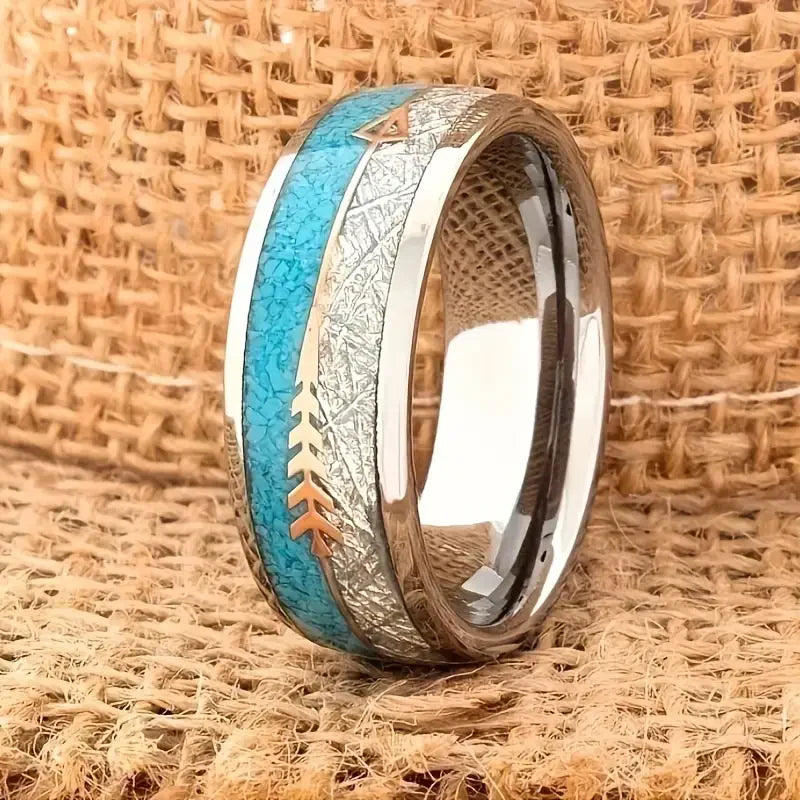 Anillo antiguo de esmalte de plata | Oro blanco