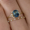 Set de Anillos Crystal Blue Shine | Dorado