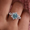 Anillo de Flor Turquesa Cristal | Oro Blanco