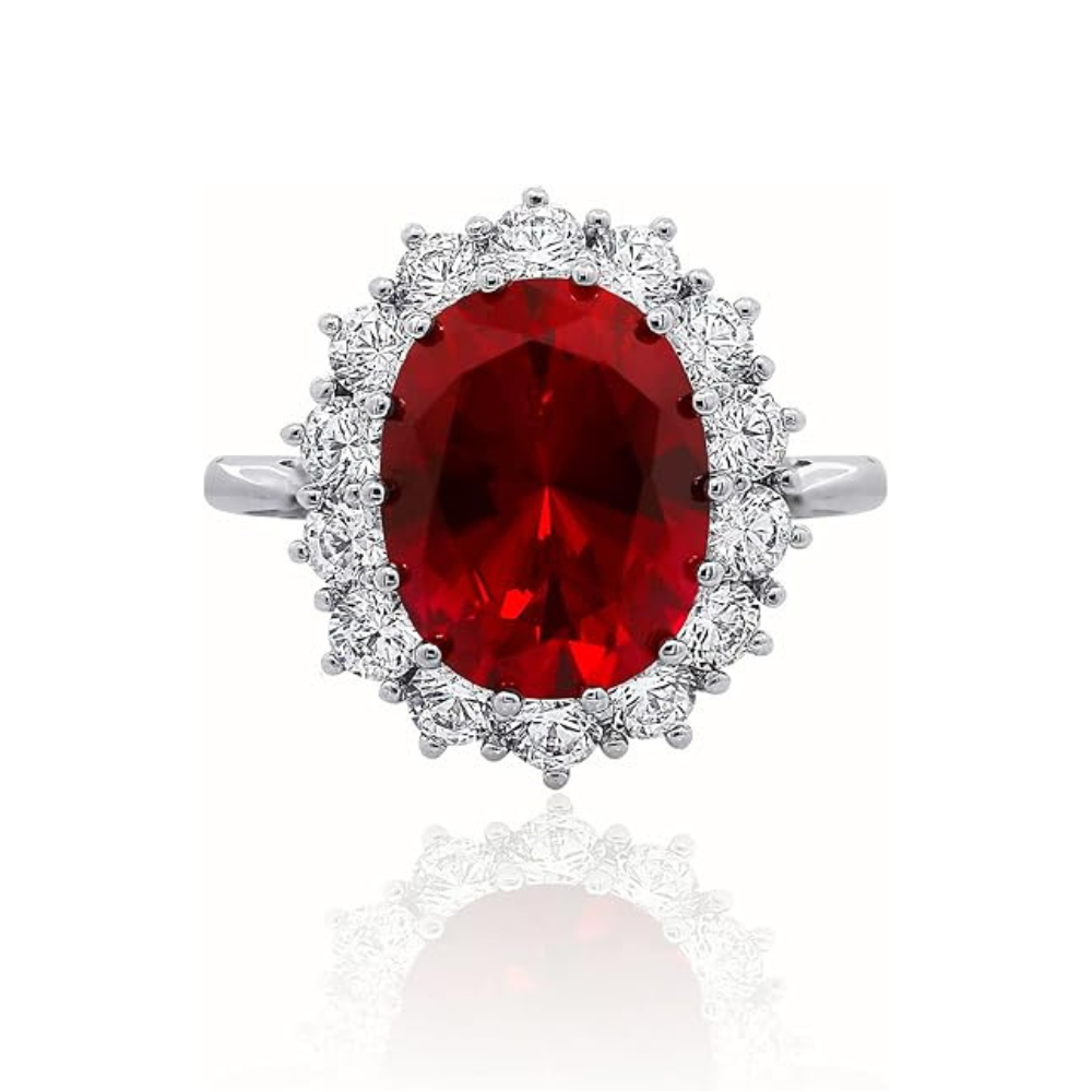 Anillo Rubí Corona Escarlata | Oro Blanco