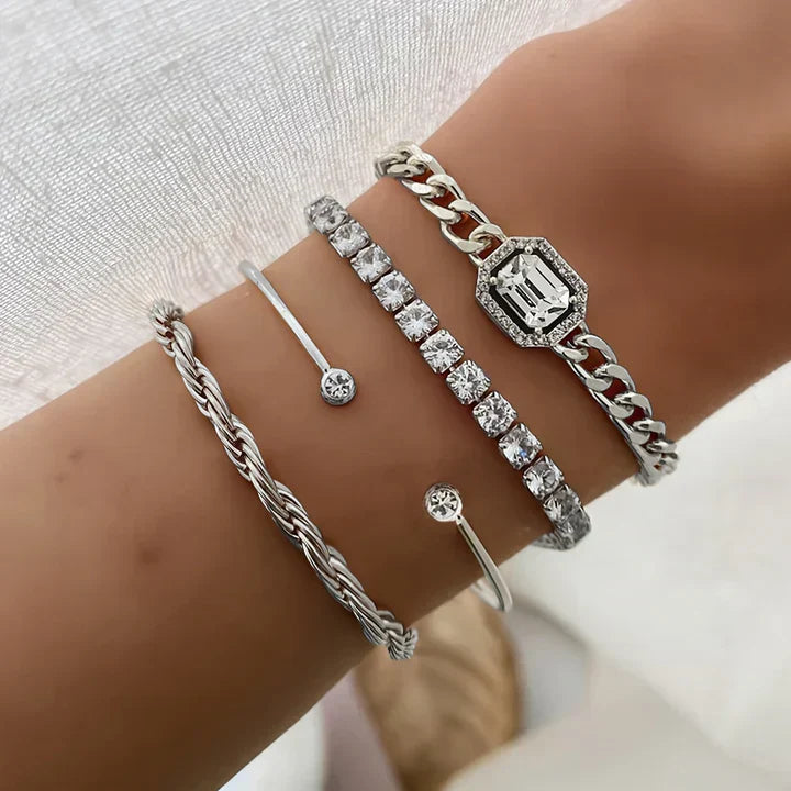 Juego de pulseras Domitia Calvina | Oro blanco